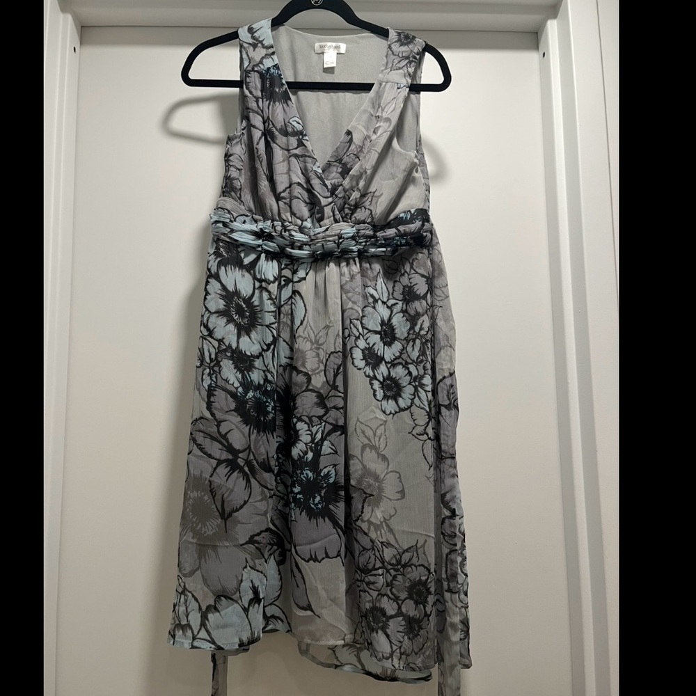 Maternity Floral Dress - Gray